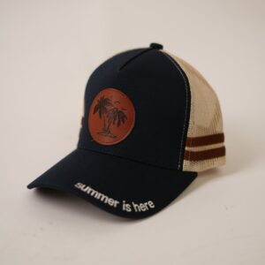 Palm Tree Black and Beige Trucker Cap - view 2