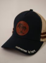 Palm Tree Black and Beige Trucker Cap - view 1