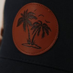 Palm Tree Black and Beige Trucker Cap - view 3