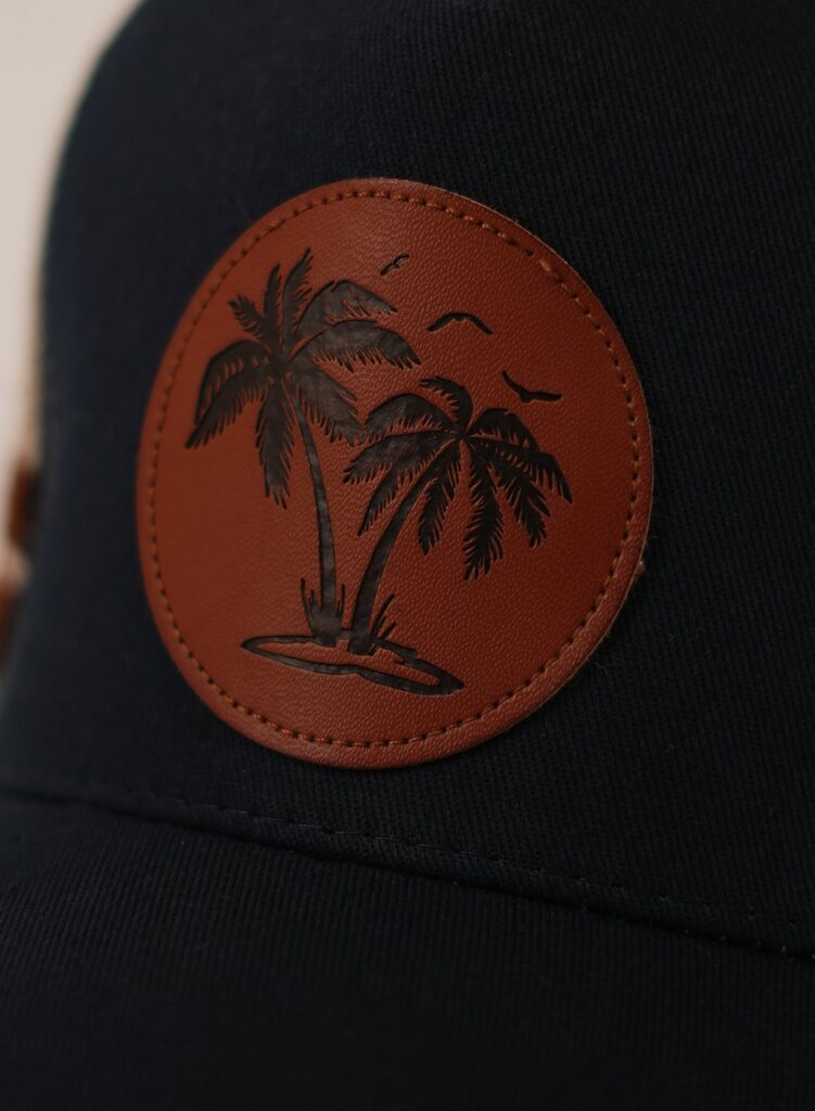 Palm Tree Black and Beige Trucker Cap - view 3